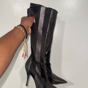 Carlos by Carlos Elegant Black and Gray Women's Boots